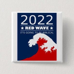 2022 RED WAVE it's going to be Biblical 2 Inch Square Button