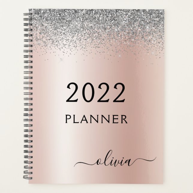 2022 Rose Gold Pink Argent Pailleté Monogramme (Devant)
