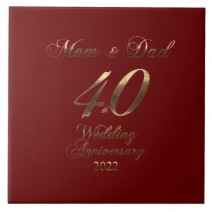 2022 Ruby Wedding 40th Anniversary Parents Tile