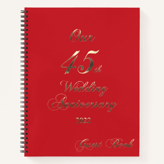 2022 Sapphire Wedding 45th Anniversary Guestbook Notebook (Front)