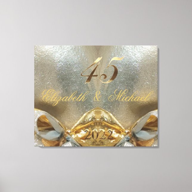 2022 Sapphire Wedding 45th Wedding Anniversary Canvas Print (Front)