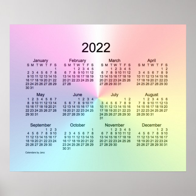 2022 Shimmer Wall Calendar by Janz Print (Front)