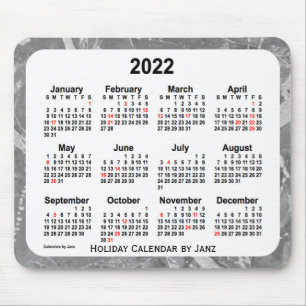 2022 Silver Holiday Art Calendar by Janz Mouse Pad