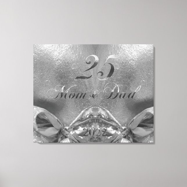 2022 Silver Wedding 25th Anniversary Parents Canvas Print (Front)