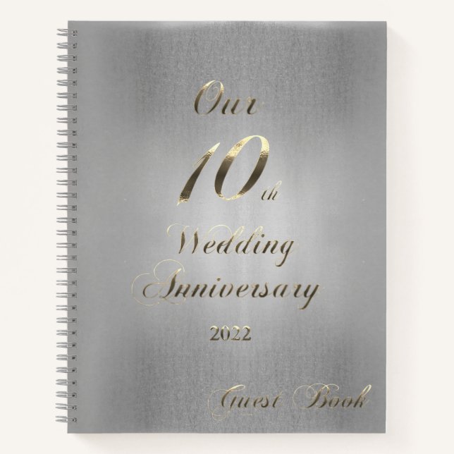 2022 Tin Mariage Notre 10e anniversaire Livre d'or (Devant)