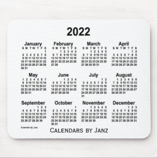 2022 White Calendar by Janz Mouse Pad