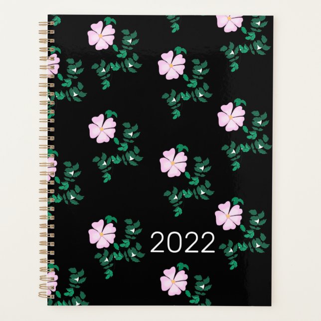 2022 Wild Rose - Floral Pattern  Planner (Front)