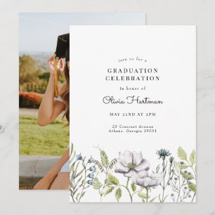 2022 Wildflower Photo Graduation Invitation
