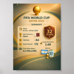 2022 World Cup Qatar Infographic Poster