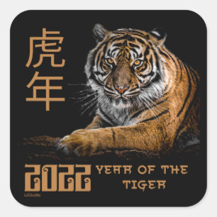2022 YEAR OF THE TIGER Chinese new year gift       Square Sticker