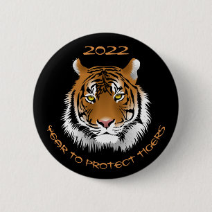 2022 Year to Protect Tigers 2 Inch Round Button