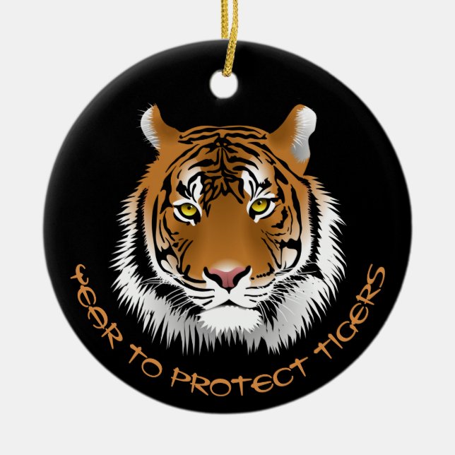 2022 Year to Protect Tigers  Ceramic Ornament (Front)