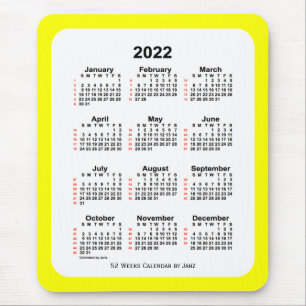 2022 Yellow Two Tone 52 Week Calendar by Janz Mouse Pad