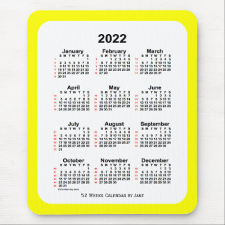 2022 Yellow Two Tone 52 Week Calendar by Janz Mouse Pad