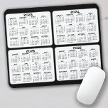 2023 2024 2025 2026 Calendar 4 year black white Mouse Pad<br><div class="desc">2023-2026 magnetic calendar for your computer - A fun,  useful look for your home office or school locker. 
For advanced users,  click on the customize link to change colours,  add text and move things around.</div>