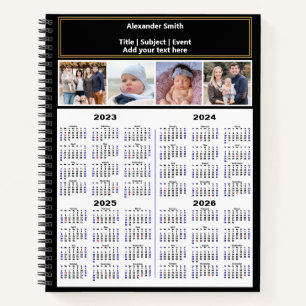 2023 2024 2025 2026 Calendar Custom Photo Modern N Notebook