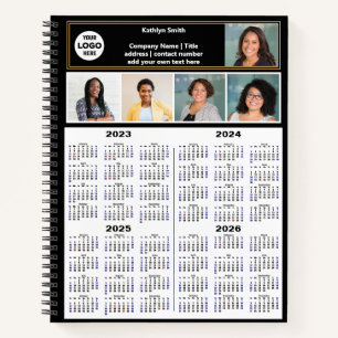 2023 2024 2025 2026 Calendar Modern Business Photo Notebook