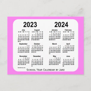 2023-2024 Pink Mini School Calendar by Janz Postcard