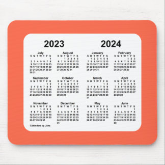 2023-2024 School Calendar by Janz Tomato Red Mouse Pad
