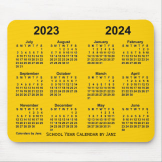 2023-2024 School Year Calendar by Janz Gold Mouse Pad