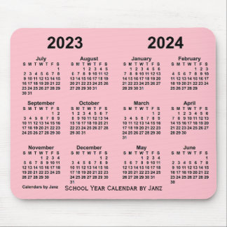 2023-2024 School Year Calendar by Janz Pink Mouse Pad