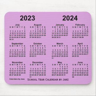 2023-2024 School Year Calendar by Janz Plum Mouse Pad