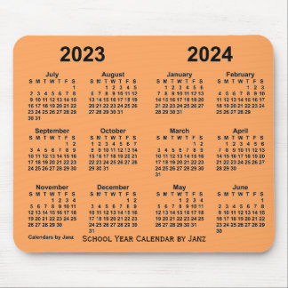 2023-2024 School Year Calendar by Janz Sandy Brown Mouse Pad
