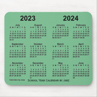 2023-2024 School Year Calendar by Janz Sea Green Mouse Pad