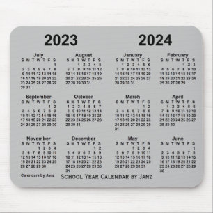 2023-2024 School Year Calendar by Janz Silver Mouse Pad