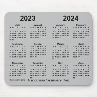 2023-2024 School Year Calendar by Janz Silver Mouse Pad