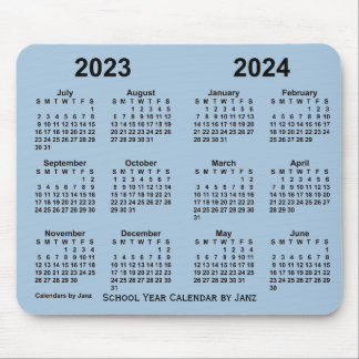 2023-2024 School Year Calendar by Janz Steel Blue Mouse Pad