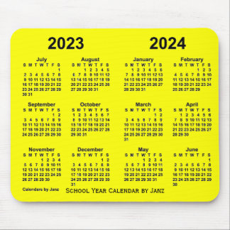 2023-2024 School Year Calendar by Janz Yellow Mouse Pad