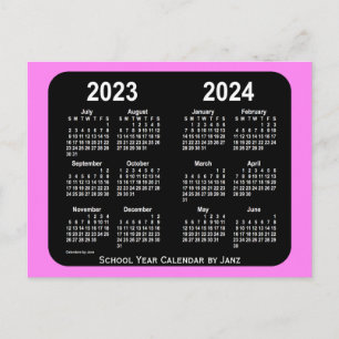 2023-2024 Violet Neon Mini School Calendar by Janz Postcard