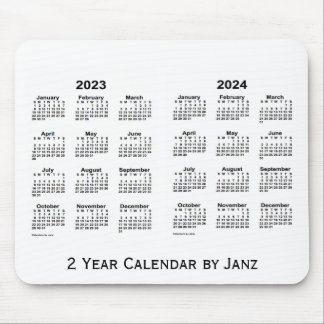 2023-2024 White 2 Year Calendar by Janz Mousepad