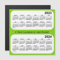 2023-2024 Yellow Green 2 Year Calendar by Janz
