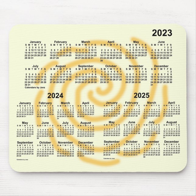 2023-2025 Sunny Days 3 Year Calendar by Janz Mouse Pad (Front)