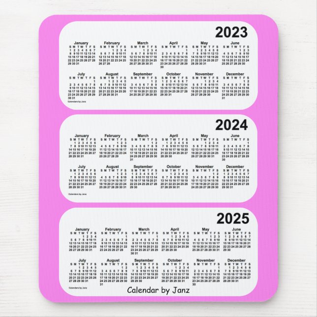 2023-2025 Violet 3 Year Calendar by Janz Mouse Pad (Front)