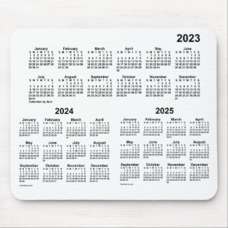 2023-2025 White 3 Year Calendar by Janz Mouse Pad