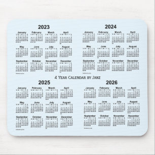 2023-2026 Alice Blue 4 Year Calendar by Janz Mouse Pad