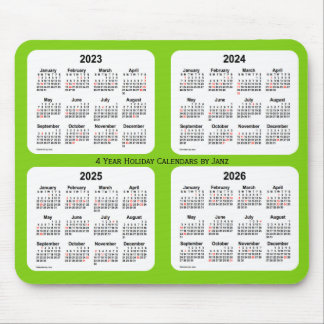 2023-2026 Holiday Calendar by Janz Yellow Green Mouse Pad