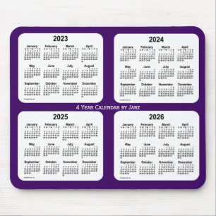 2023-2026 Purple 4 Year Calendar by Janz Mouse Pad