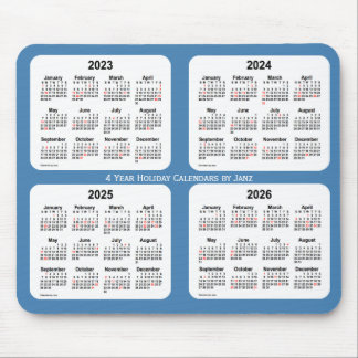 2023-2026 Steel Blue Holiday Calendar by Janz Mouse Pad