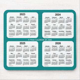 2023-2026 Teal 4 Year Calendar by Janz Mouse Pad
