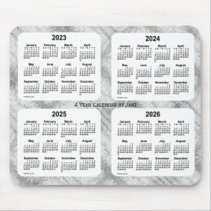 2023-2026 Textile Grey 4 Year Calendar by Janz Mouse Pad