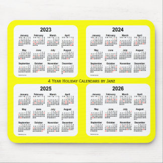 2023-2026 Yellow Holiday Calendar by Janz Mouse Pad