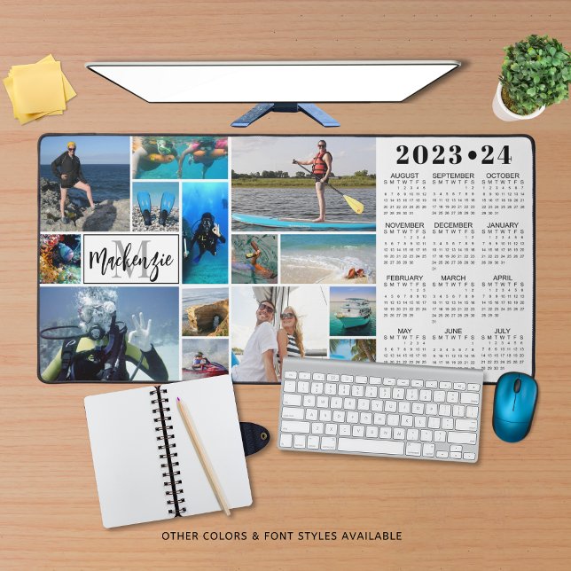 2023-24 School Calendar 14 Photos Monogram Name Desk Mat (Creator Uploaded)