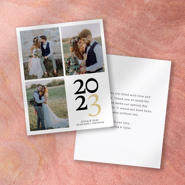 2023 3 Photo Wedding Thank You Card (Creator Uploaded)