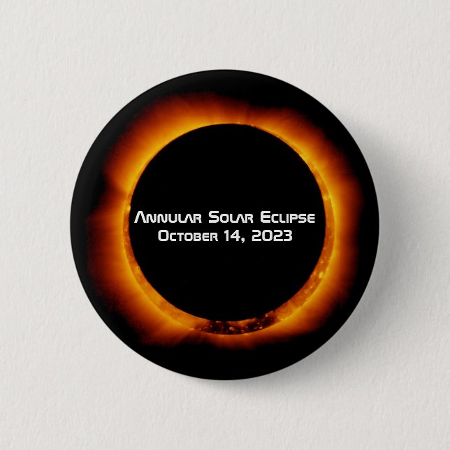 2023 Annular Solar Eclipse 2 Inch Round Button (Front)