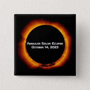 2023 Annular Solar Eclipse 2 Inch Square Button