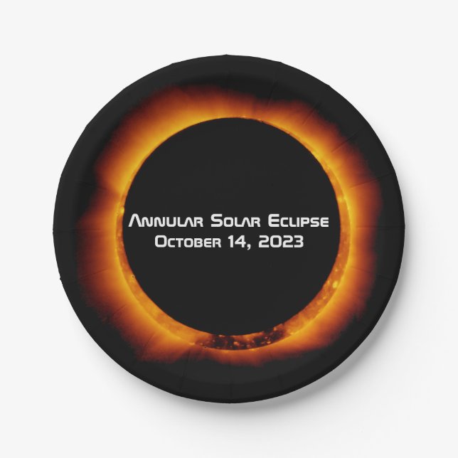 2023 Annular Solar Eclipse Paper Plate (Front)